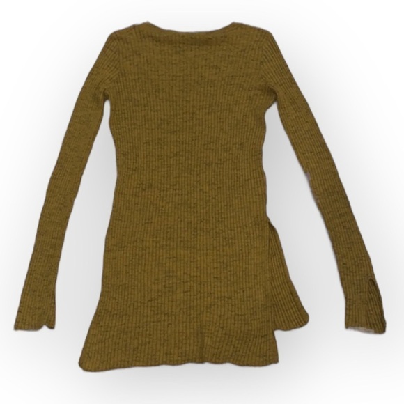 ZARA Knit Yellow Mustard Black Speckled Ribbed mini Sweater dress  Size Medium - Picture 8 of 12